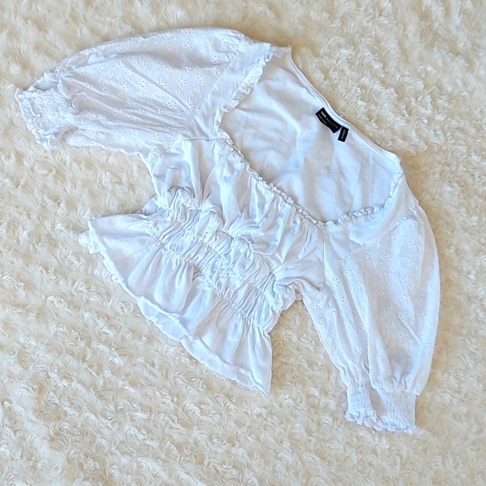 ASOS BOHO WHITE CROPPED TOP